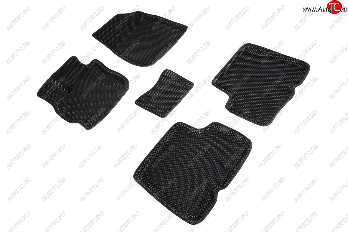 4 849 р. Коврики в салон EVA (3D, ромб, чёрные) Seintex Nissan Almera G15 седан (2012-2019)  с доставкой в г. Пермь