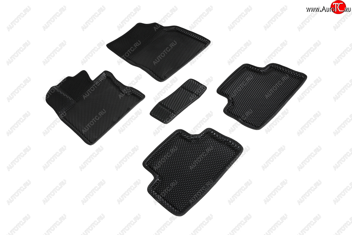 5 399 р. Коврики в салон EVA (3D, ромб, чёрные) Seintex  Nissan Qashqai  2 (2013-2019) J11 дорестайлинг  с доставкой в г. Пермь