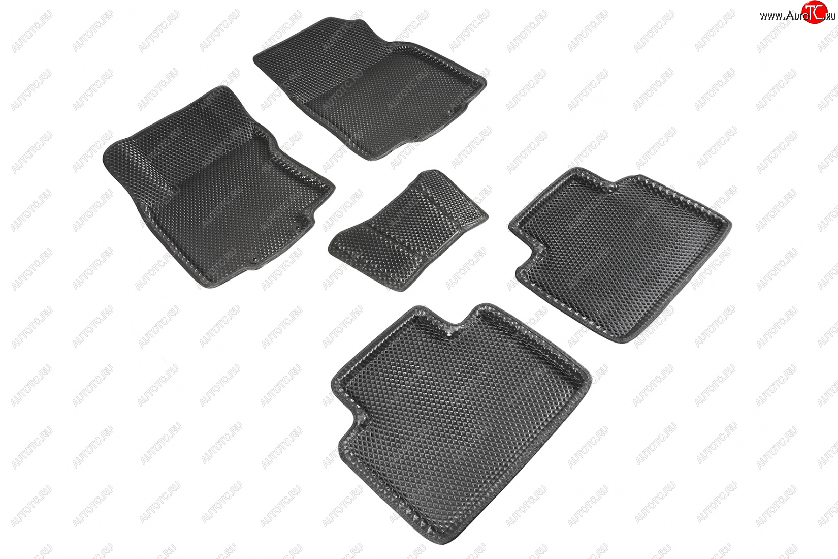 5 399 р. Коврики в салон EVA (3D, ромб, чёрные) Seintex Nissan X-trail 3 T32 дорестайлинг (2013-2018)  с доставкой в г. Пермь