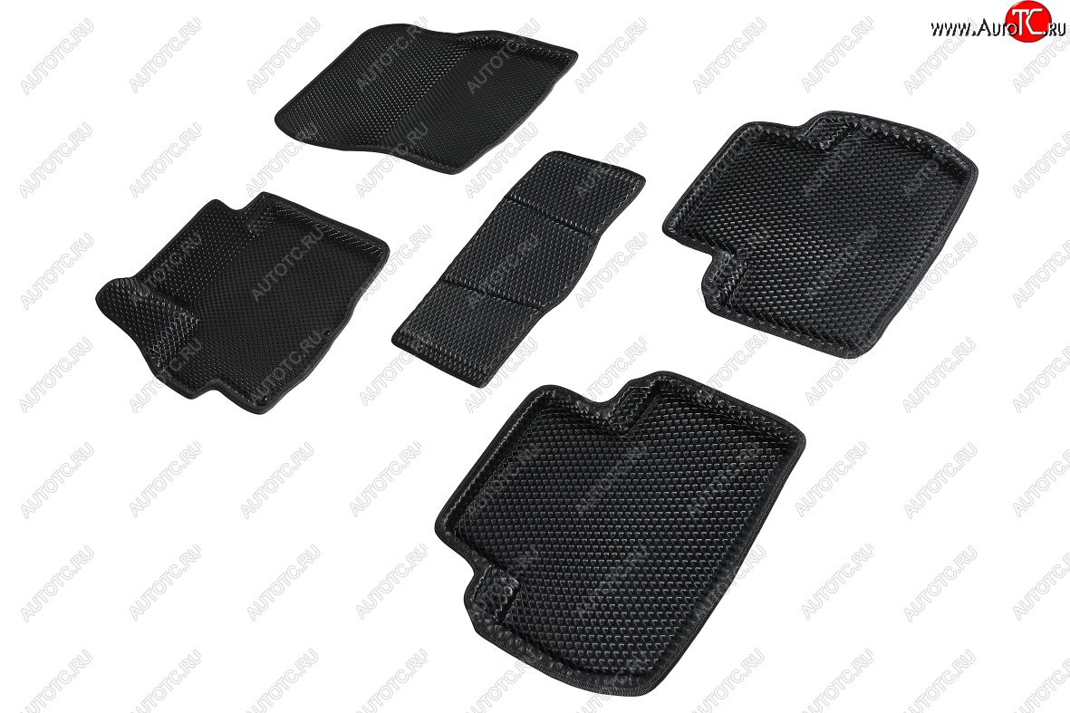 5 399 р. Коврики в салон EVA (3D, ромб, чёрные) Seintex  Peugeot 4007 (2007-2012)  с доставкой в г. Пермь