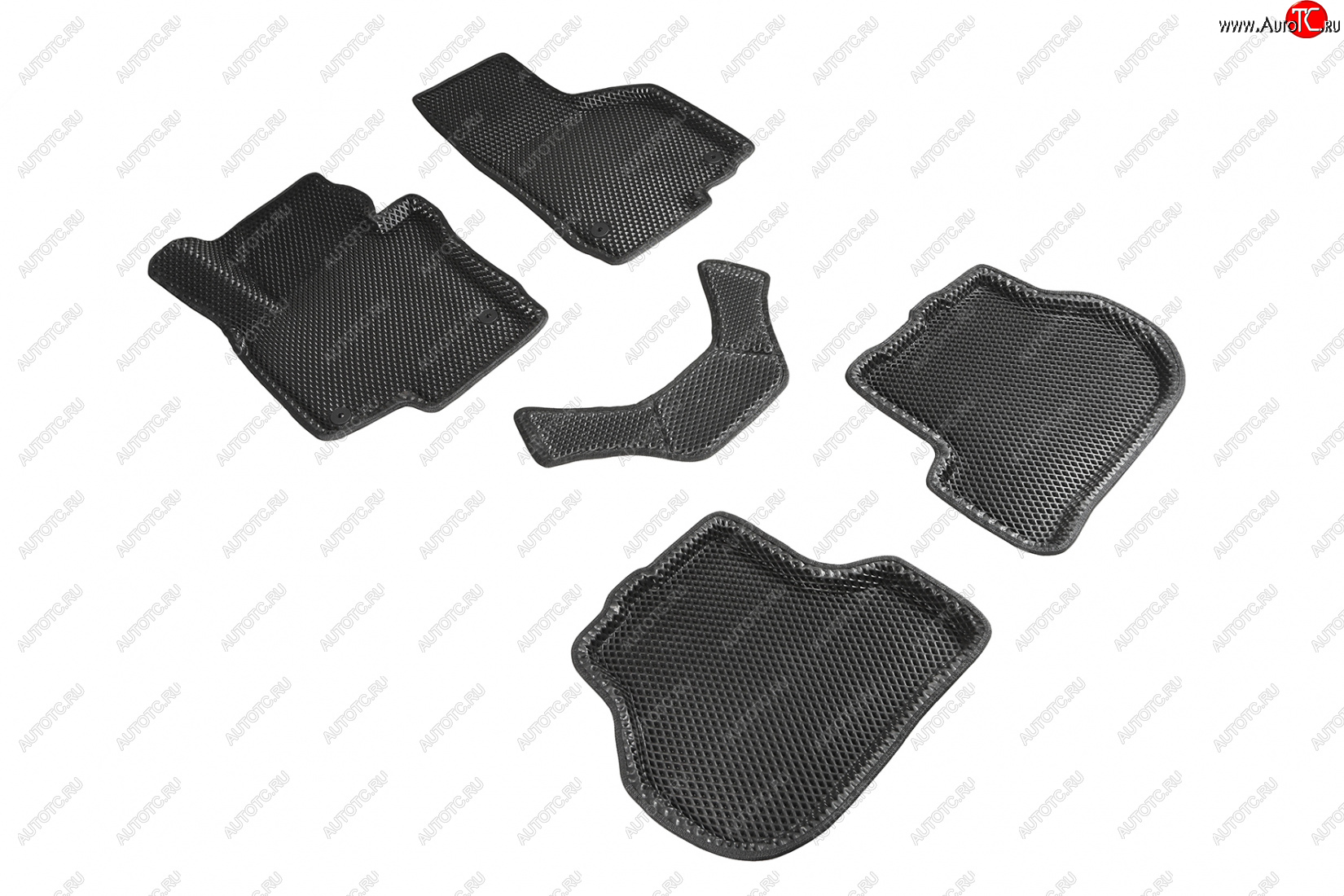 5 699 р. Коврики в салон EVA (3D, ромб, чёрные) Seintex  Seat Leon  1P хэтчбэк 5 дв. (2005-2013) дорестайлинг, рестайлинг  с доставкой в г. Пермь