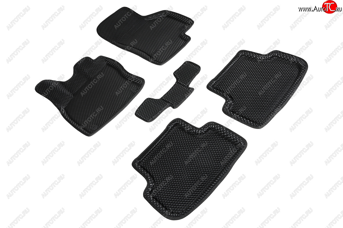 5 699 р. Коврики в салон EVA (3D, ромб, чёрные) Seintex  Seat Leon ( 5F хэтчбэк 5 дв.,  5F) (2012-2016) универсал  с доставкой в г. Пермь