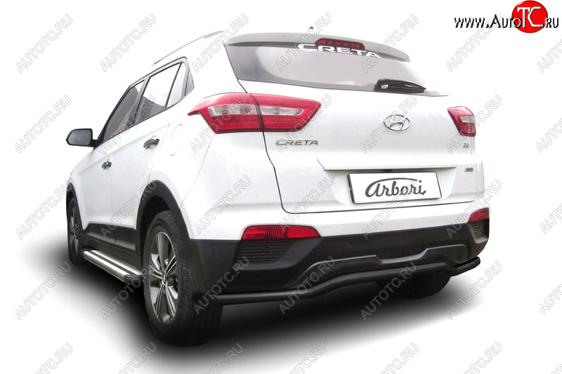 13 249 р. Защита заднего бампера (диаметр 57 мм) Arbori  Hyundai Creta  GS (2015-2021) дорестайлинг, рестайлинг  с доставкой в г. Пермь