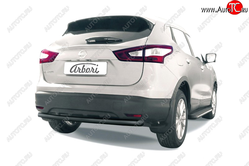 2 499 р. Защита заднего бампера (диаметр 57 мм) Arbori Nissan Qashqai 2 J11 дорестайлинг (2013-2019)  с доставкой в г. Пермь