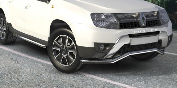 Защита порогов (труба диаметр 57) Arbori Renault Duster  HS (2015-2021) рестайлинг