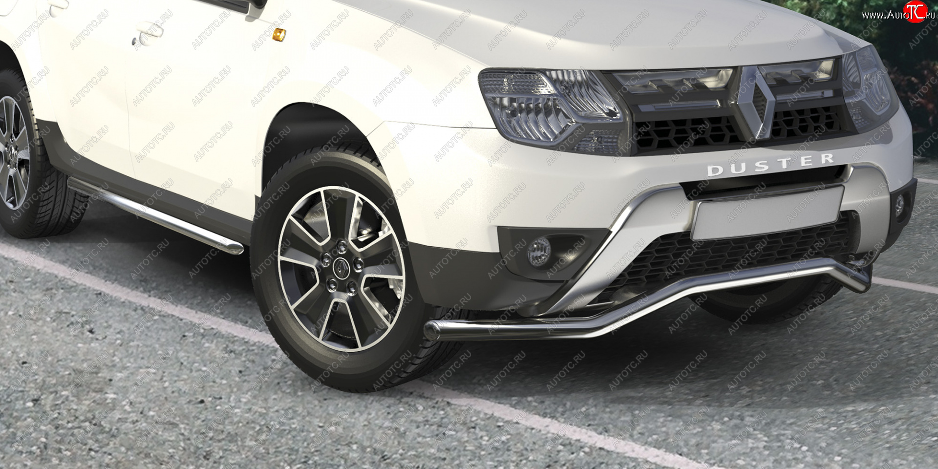 24 699 р. Защита порогов (труба диаметр 57) Arbori  Renault Duster  HS (2015-2021) рестайлинг  с доставкой в г. Пермь