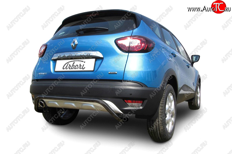 4 999 р. Защита заднего бампера Arbori d42 скоба черные RENAULT KAPTUR 2016-  Рено Каптюр Arbori afzdark08b  с доставкой в г. Пермь