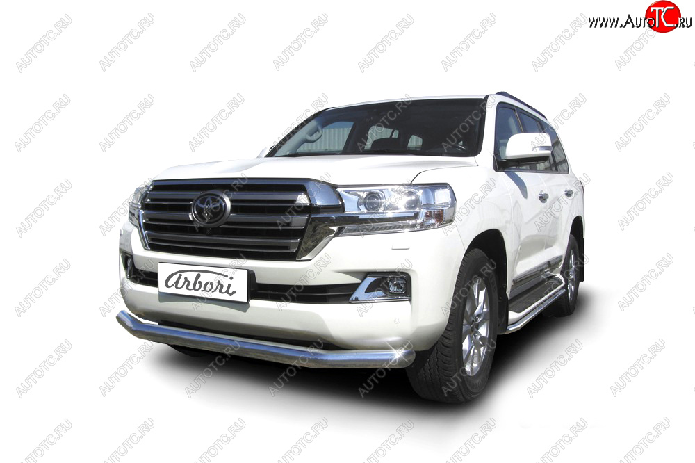 37 599 р. Защита переднего бампера (диаметр 76 мм) Arbori  Toyota Land Cruiser  200 (2015-2021) 2-ой рестайлинг  с доставкой в г. Пермь