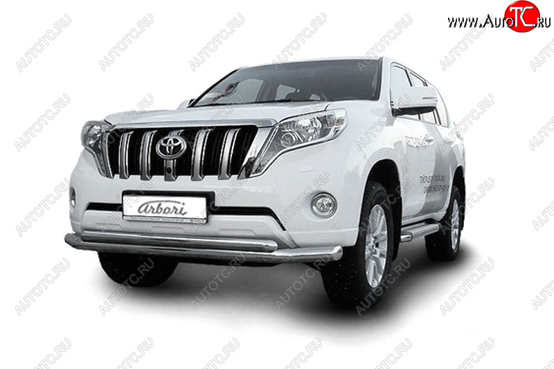 47 999 р. Защита переднего бампера двойная (диаметр 76+57 мм) Arbori  Toyota Land Cruiser Prado  J150 (2013-2017) 1-ый рестайлинг  с доставкой в г. Пермь