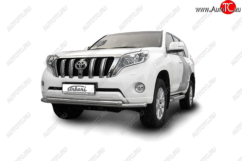 45 999 р. Защита переднего бампера двойная (диаметр 57+57 мм) Arbori  Toyota Land Cruiser Prado  J150 (2013-2017) 1-ый рестайлинг  с доставкой в г. Пермь
