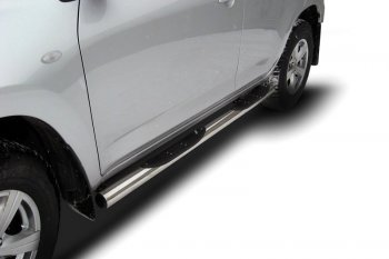 Защита порогов (труба с пластиковыми вставками для ног диаметр 76) Arbori Toyota RAV4  XA305 (2005-2009) 5 дв. дорестайлинг