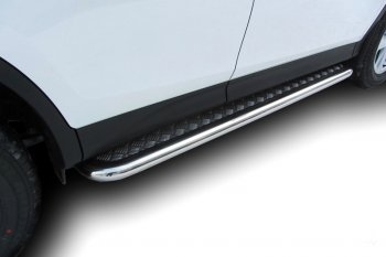 Защита порогов с подножкой (усиленная диаметр 57) Arbori Toyota RAV4  XA40 (2012-2015) 5 дв. дорестайлинг