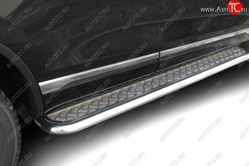 37 599 р. Защита порогов с подножкой (усиленная диаметр 57) Arbori  Volkswagen Touareg  NF (2010-2014) дорестайлинг  с доставкой в г. Пермь