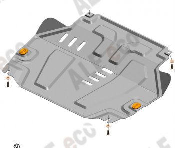 Защита картера двигателя и КПП (V-1,5) Alfeco Chevrolet Cobalt (2011-2016) седан дорестайлинг (Алюминий 4 мм)