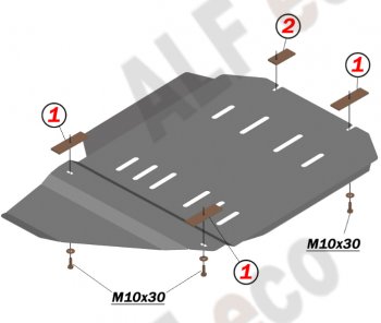 Защита КПП (V-6.2) Alfeco Chevrolet Tahoe  GMT900 (2006-2013) 5 дв. (Алюминий 4 мм)
