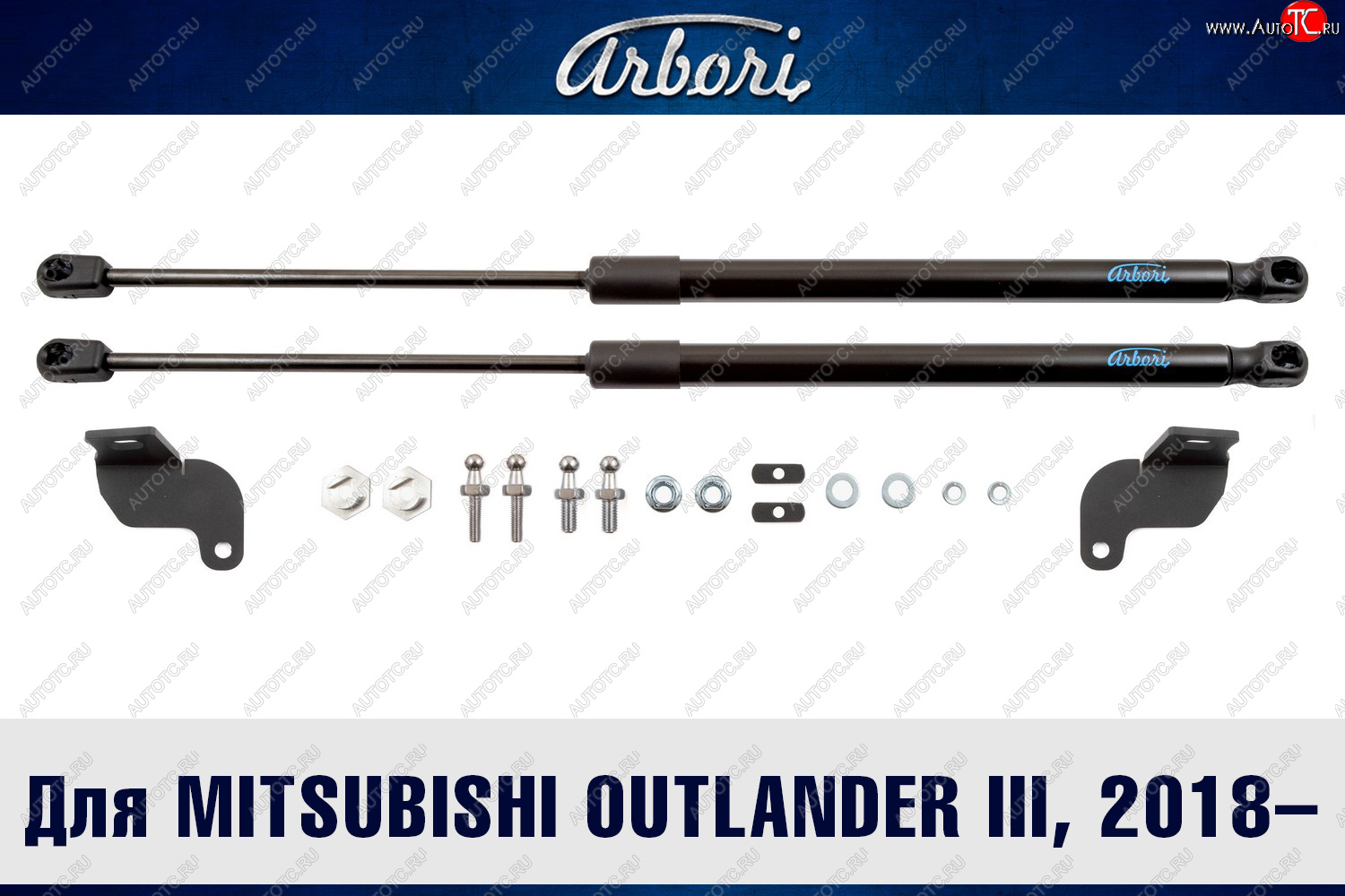 3 499 р. Упоры капота Arbori  Mitsubishi Outlander  GF (2018-2022) 3-ий рестайлинг  с доставкой в г. Пермь