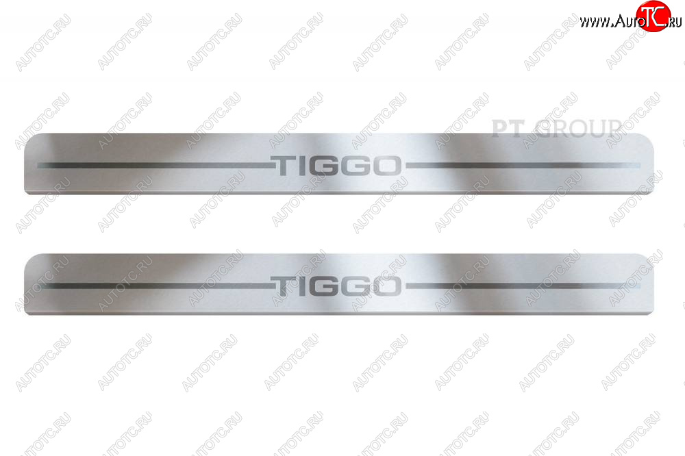 2 499 р. Пороги накладки Petroil Tuning  Chery Tiggo 4 (2018-2023) 1-ый рестайлинг (полированная нержавейка)  с доставкой в г. Пермь