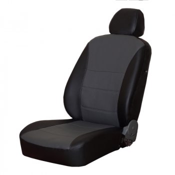 Чехлы сидений (экокожа, base, classic, сплош.) ПЕТРОВ Орегон Hyundai Solaris RBr седан дорестайлинг (2010-2014) (черный/серый)