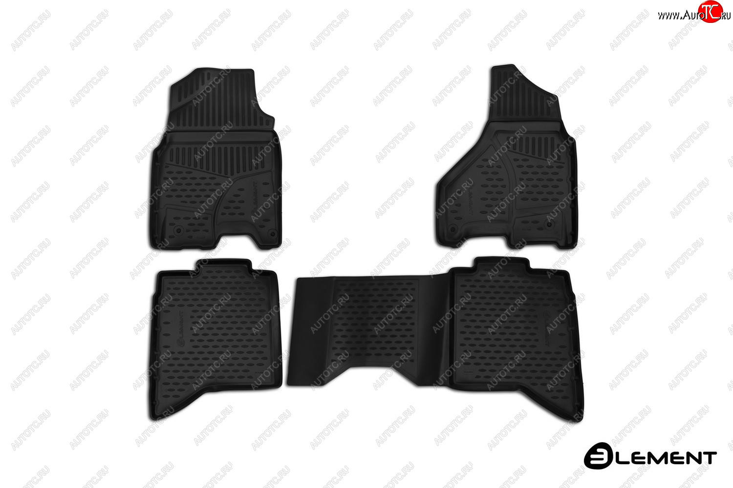 8 299 р. Коврики салон Element 3D (полиуретан, Crewcab, USA)  RAM 1500  DT (2018-2024) CREW Cab (черный)  с доставкой в г. Пермь