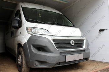 6 399 р. Защитная сетка в бампер (ячейка 3х7 мм, 5 частей) Alfeco Стандарт Fiat Ducato 290 (2014-2025) (Чёрная)  с доставкой в г. Пермь. Увеличить фотографию 4
