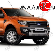 6 999 р. Защитная сетка в бампер (ячейка 4х10 мм.) Alfeco Премиум Ford Ranger DoubleCab дорестайлинг (2011-2016) (Чёрная)  с доставкой в г. Пермь