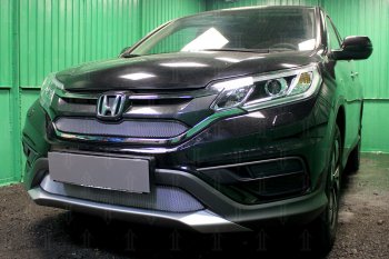           Защита радиатора Honda CR-V IV 2015-2017 2.0 chrome низ Honda CR-V  RM1,RM3,RM4 (2014-2018) рестайлинг (хром)