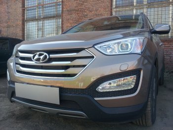           Защита радиатора Hyundai Santa Fe 2012-2015 black Hyundai Santa Fe DM дорестайлинг (2012-2016)