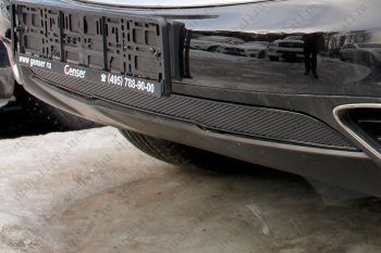 4 999 р. Защитная сетка в бампер (ячейка 4х10 мм, с датчиком FCW) Alfeco Премиум INFINITI FX37 S51 рестайлинг (2011-2013) (Чёрная)  с доставкой в г. Пермь. Увеличить фотографию 3