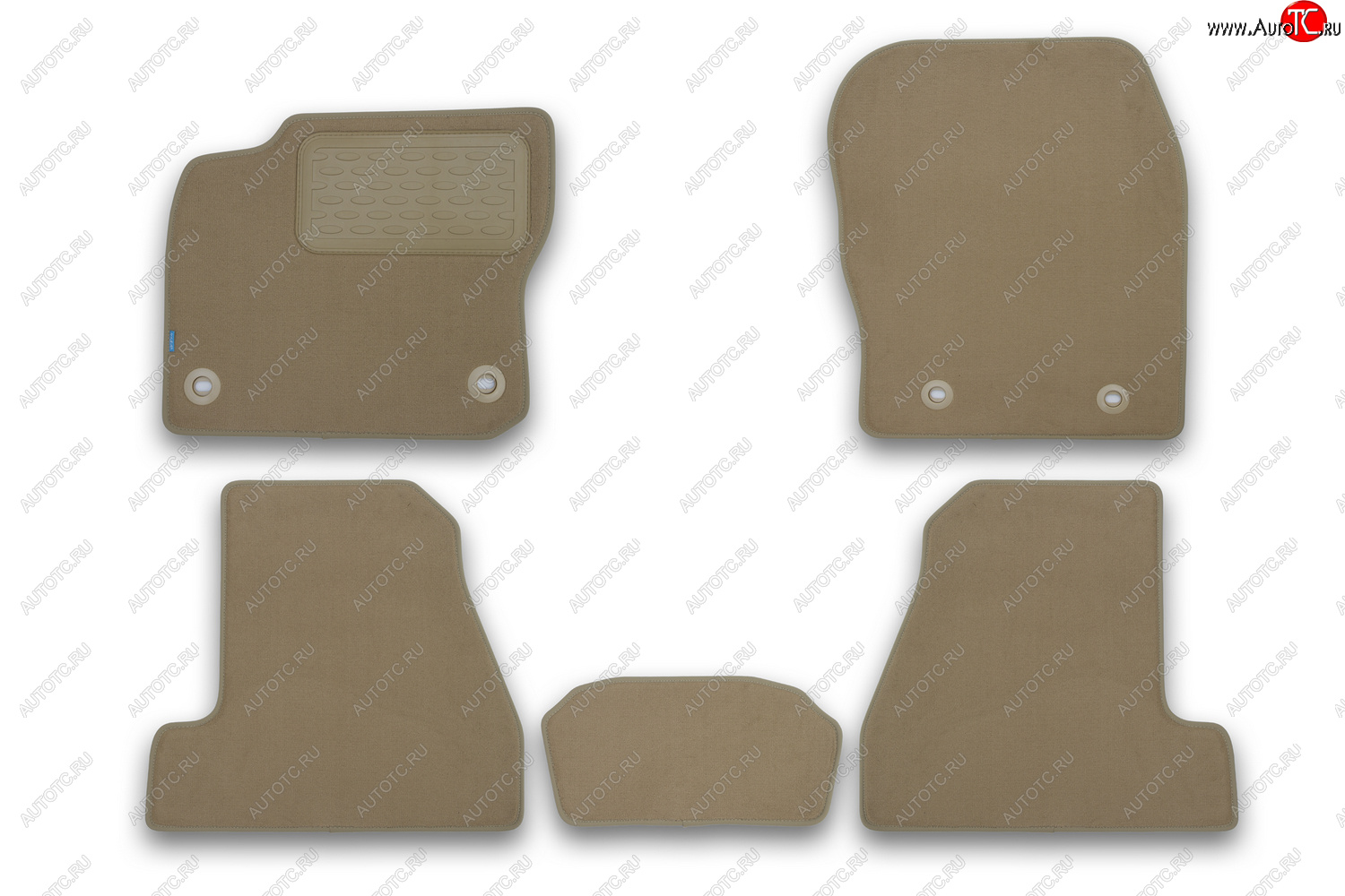 419 р. Коврики в салон Klever Premium FORD Focus III 2011-2015, 2014-2019, сед., 5 шт. (текстиль, бежевые)  Klever klever04166822112kh  с доставкой в г. Пермь