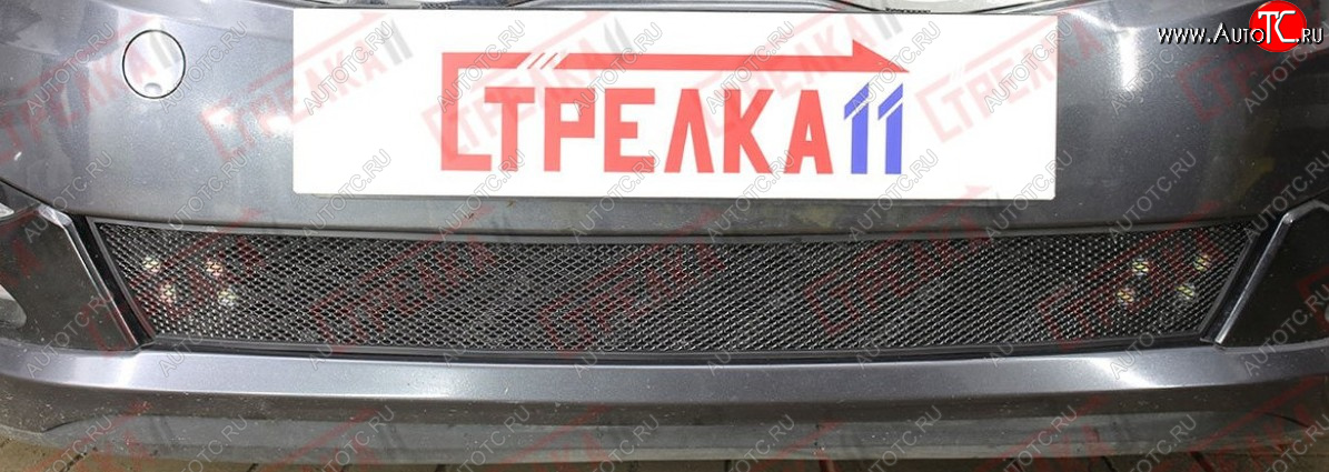 2 899 р. Защитная сетка радиатора в бампер (ячейка 3х7 мм) Стрелка11 Стандарт KIA Optima 3 TF дорестайлинг седан (2010-2013) (черная)  с доставкой в г. Пермь