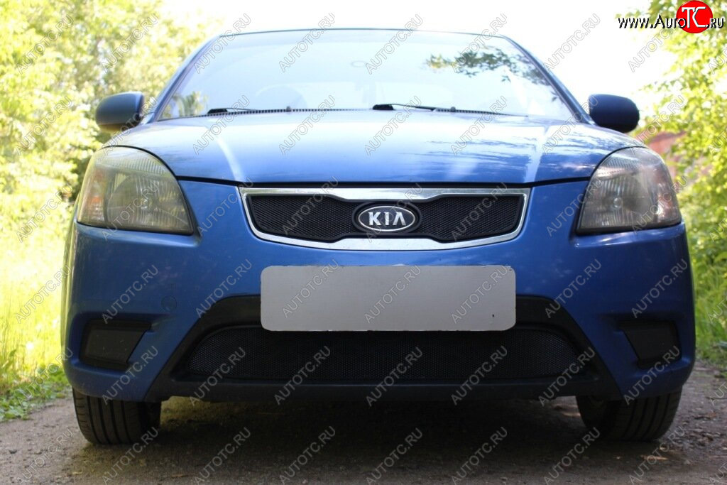 2 899 р.      Защита радиатора KIA RIO 2009-2011 black верх  KIA Rio  2 JB (2009-2011) рестайлинг седан, рестайлинг, хэтчбэк 5 дв. (черная)  с доставкой в г. Пермь