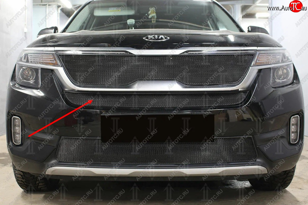 2 499 р.           Защита радиатора KIA Seltos 2019- black середина KIA Seltos (2019-2025) (черная)  с доставкой в г. Пермь