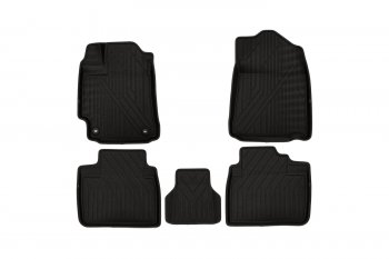 Комплект ковриков в салон Kvest 3D (полистар основа - чёрная. кант - чёрный) Toyota Camry ( XV50,  XV55) (2011-2018) дорестайлинг, 1-ый рестайлинг, 2-ой рестайлинг