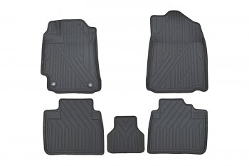 Комплект ковриков в салон Kvest 3D (полистар, основа - серая, кант - бежевый) Toyota Camry ( XV50,  XV55) (2011-2018) дорестайлинг, 1-ый рестайлинг, 2-ой рестайлинг