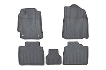 Комплект ковриков в салон Kvest 3D (полистар, основа - серая, кант - серый) Toyota Camry ( XV50,  XV55) (2011-2018) дорестайлинг, 1-ый рестайлинг, 2-ой рестайлинг