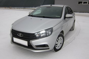1 109 р. Зимняя заглушка решетки радиатора Petroil Tuning  Лада Веста ( 2180,  SW 2181) (2015-2023) седан дорестайлинг, универсал дорестайлинг (тисненая поверхность)  с доставкой в г. Пермь. Увеличить фотографию 3