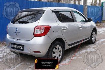 3 299 р. Комплект молдингов на двери (4 шт, узкие) Русская Артель Renault Sandero (B8) дорестайлинг (2014-2018) (Поверхность глянец, Неокрашенные)  с доставкой в г. Пермь. Увеличить фотографию 2