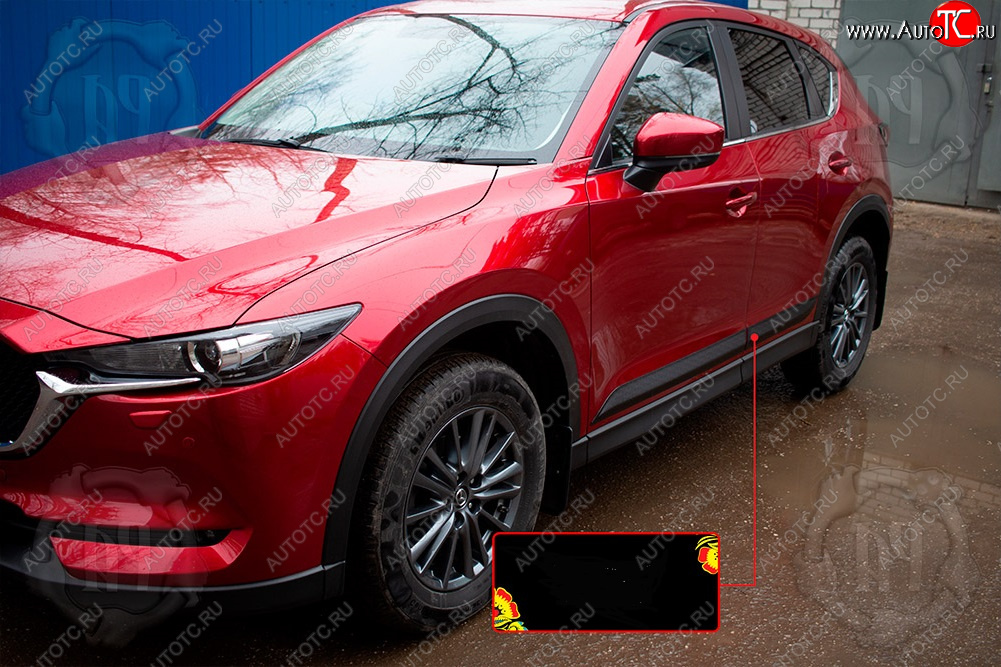 1 339 р. Передний левый молдинг на дверь Русская Артель Mazda CX-5 KF (2016-2025) (Поверхность шагрень)  с доставкой в г. Пермь