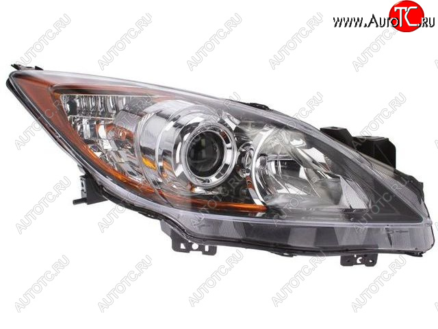 7 999 р. Правая фара передняя (чёрная, под корректор, линза) BodyParts Mazda 3/Axela BL дорестайлинг седан (2009-2011)  с доставкой в г. Пермь