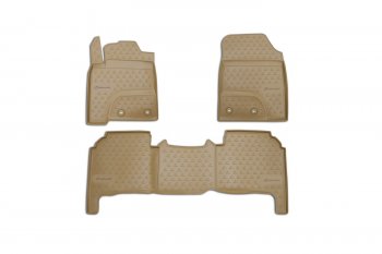 Комплект ковриков в салон (бежевые, полиуретан, 5 мест) Element Lexus LX570  J200 (2012-2022) 1-ый рестайлинг, 2-ой рестайлинг (Бежевые)