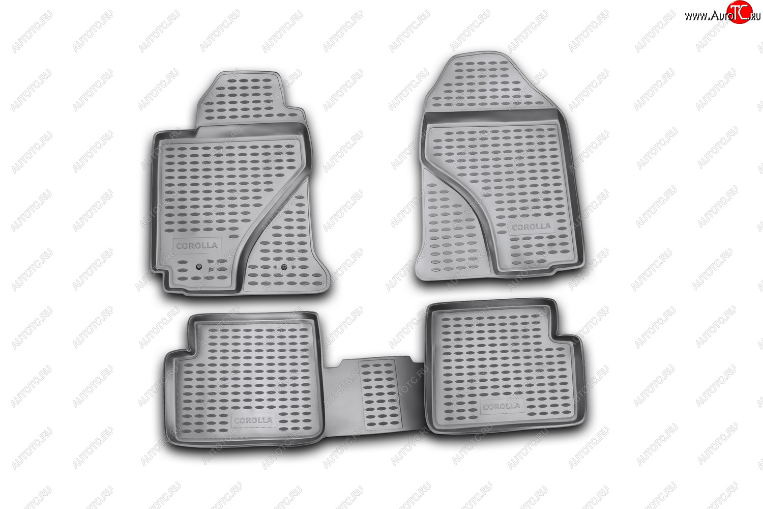 7 499 р. Коврики в салон TOYOTA Corolla 062002-2007, 4 шт. (полиуретан, серые)  Тойота Королла Element nlc.48.03.211k  с доставкой в г. Пермь