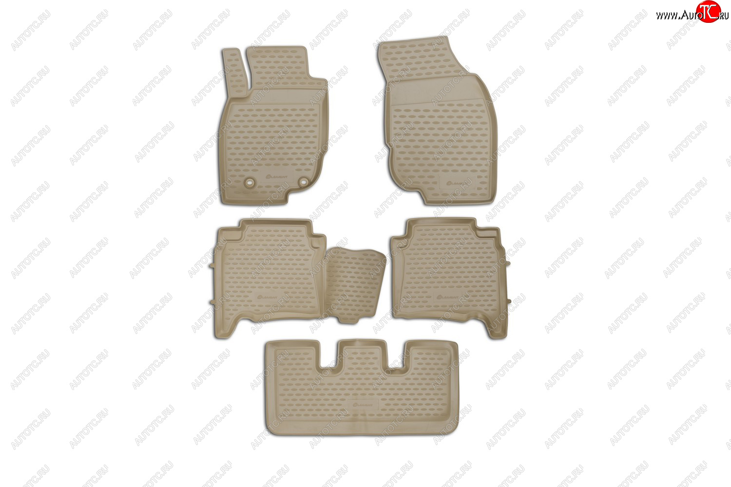 2 459 р. Коврики в салон TOYOTA Fortuner, 012013-2017, левый руль, 5 шт. (полиуретан, бежевый)  Тойота Фортунер Element nlc.48.110.212k  с доставкой в г. Пермь
