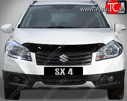 4 599 р. Дефлектор капота SIM Suzuki SX4 JYB, JYA хэтчбэк дорестайлинг (2013-2016)  с доставкой в г. Пермь