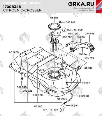 21 699 р. Топливный бак (пластик, 50 л.) BAKPLAST CITROEN C-crosser (2007-2012)  с доставкой в г. Пермь. Увеличить фотографию 2