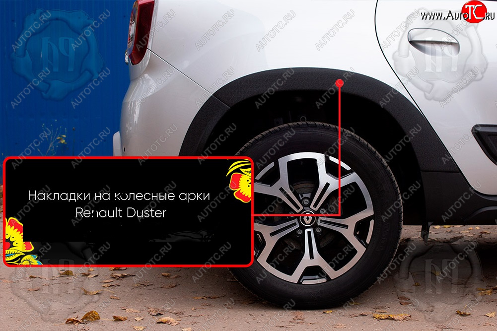 1 779 р. Задняя правая накладка на колесные арки Русская Артель  Renault Duster  HM (2021-2024) рестайлинг (Поверхность текстурная)  с доставкой в г. Пермь