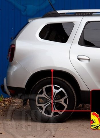 1 539 р. Задняя правая накладка на колесные арки Вариант 2 Русская Артель  Renault Duster  HM (2021-2024) рестайлинг (Поверхность текстурная)  с доставкой в г. Пермь. Увеличить фотографию 2