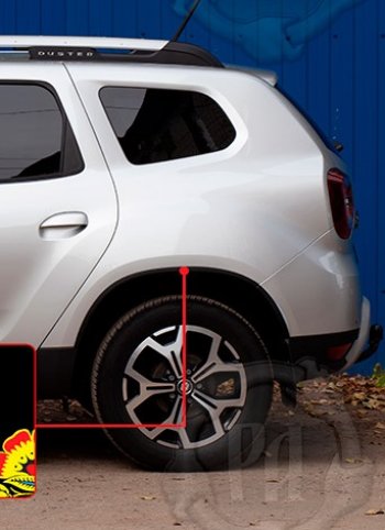 1 539 р. Задняя левая накладка на колесные арки Вариант 2 Русская Артель  Renault Duster  HM (2021-2024) рестайлинг (Поверхность текстурная)  с доставкой в г. Пермь. Увеличить фотографию 2