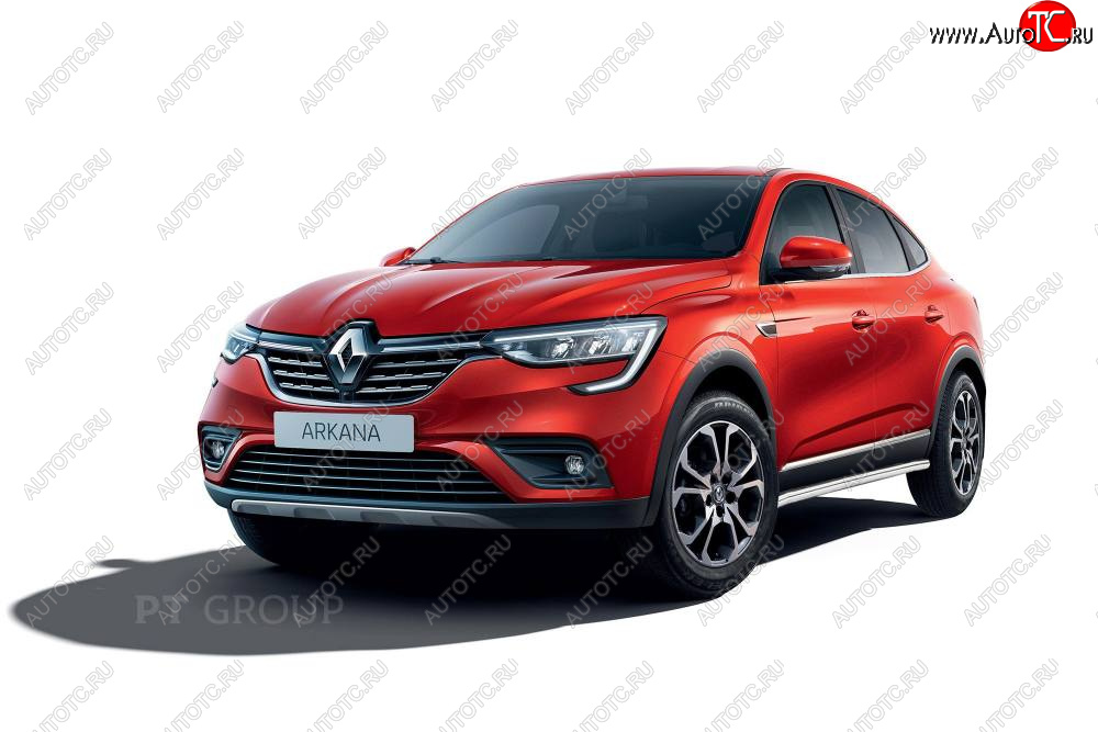18 789 р. Защита порогов (вогнутая, Ø51 мм) Petroil Tuning Renault Arkana (2019-2025) (полированная нержавейка)  с доставкой в г. Пермь