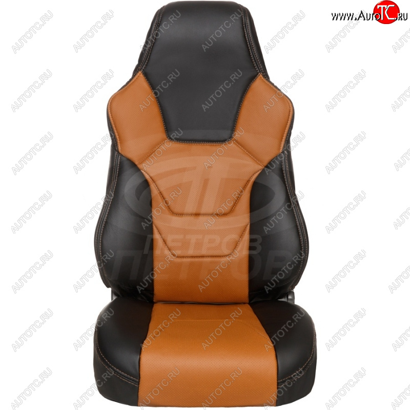 6 799 р. Комплект универсальных чехлов (экокожа, малый размер) ПЕТРОВ R.SPORT S   (черный/фокс)  с доставкой в г. Пермь