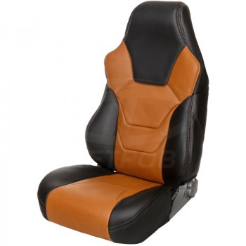 6 799 р. Комплект универсальных чехлов (экокожа, малый размер) ПЕТРОВ R.SPORT S   (черный/фокс)  с доставкой в г. Пермь. Увеличить фотографию 2